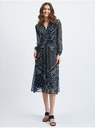 Orsay Tmavomodré dámske vzorované midi šaty ORSAY
