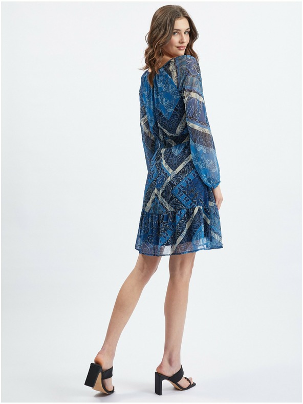 Orsay Tmavomodré dámske vzorované šaty ORSAY