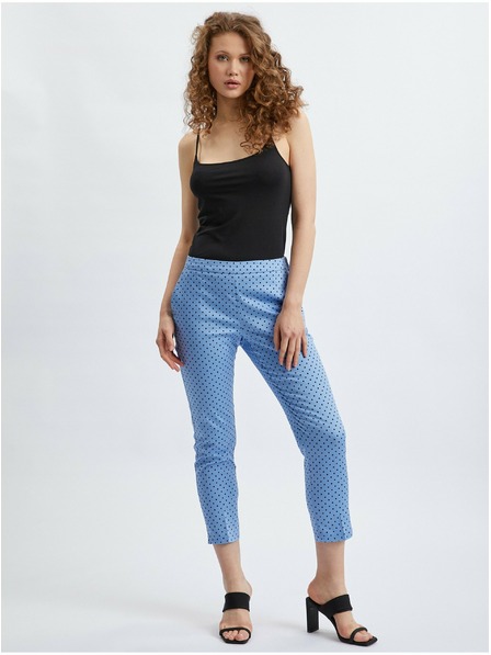 Orsay Modré dámske trojštvrťové nohavice s bodkami ORSAY