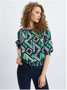 Orsay Čierno-zelená dámska vzorovaná blúzka ORSAY