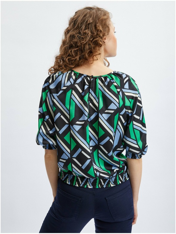 Orsay Čierno-zelená dámska vzorovaná blúzka ORSAY