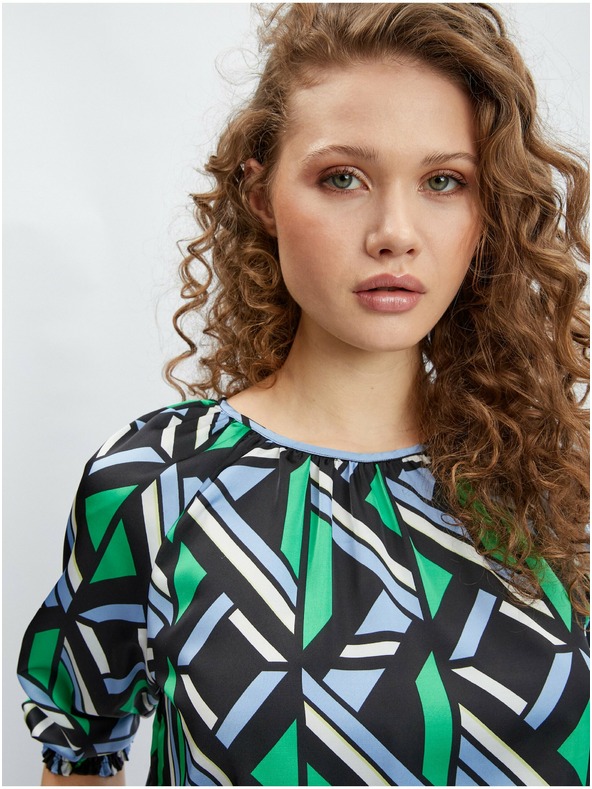 Orsay Čierno-zelená dámska vzorovaná blúzka ORSAY