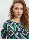 Orsay Čierno-zelená dámska vzorovaná blúzka ORSAY