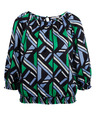 Orsay Čierno-zelená dámska vzorovaná blúzka ORSAY