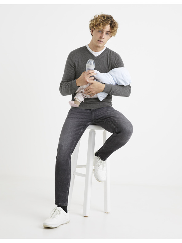 Celio Celio Veviflex šedý sveter