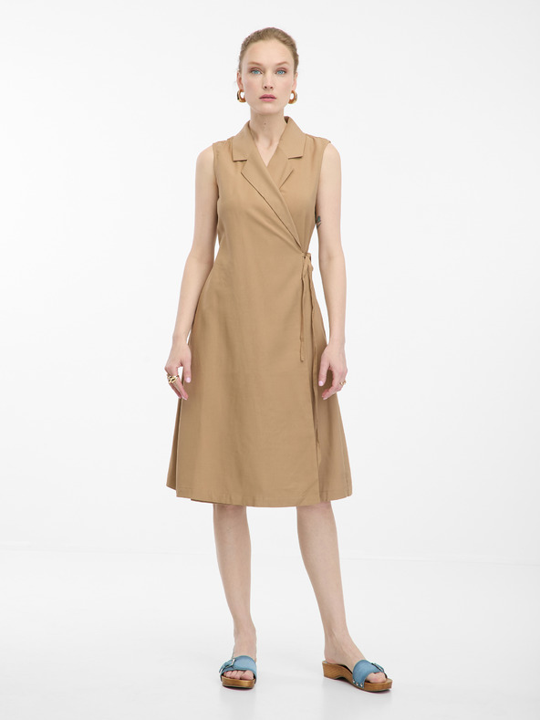 Orsay Svetlohnedé dámske zavinovacie šaty ORSAY