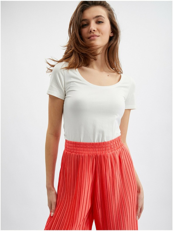 Orsay Červené dámske široké nohavice ORSAY