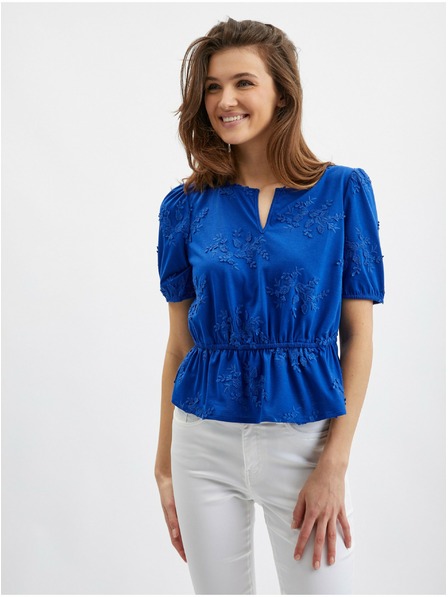 Orsay Modrá dámska kvetinová blúzka ORSAY