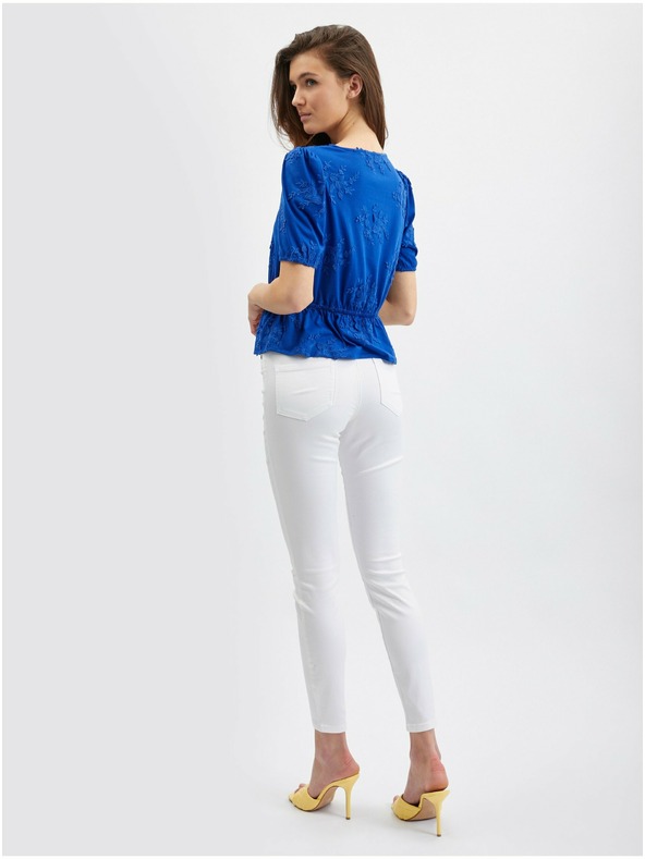 Orsay Modrá dámska kvetinová blúzka ORSAY