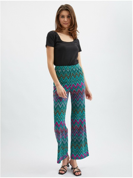 Orsay Ružovo-zelené dámske vzorované nohavice ORSAY