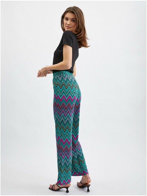 Orsay Ružovo-zelené dámske vzorované nohavice ORSAY