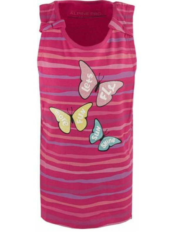 ALPINE PRO Tmavoružové dievčenské vzorované tielko ALPINE PRO Holso
