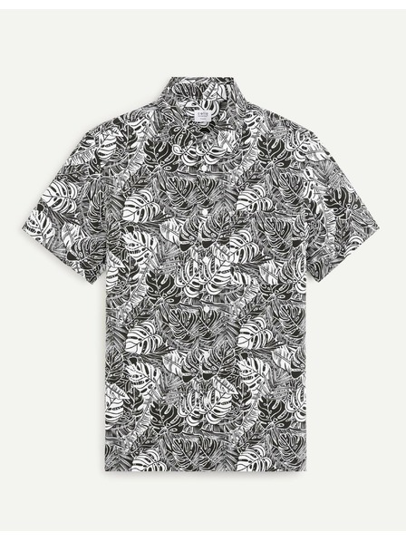 Celio Bielo-čierna vzorovaná pánska košeľa Celio Daprinti