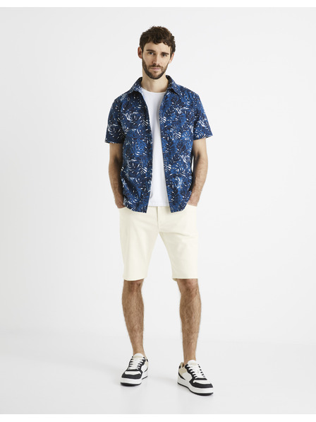 Celio Tmavomodrá pánska vzorovaná košeľa Celio Daprinti