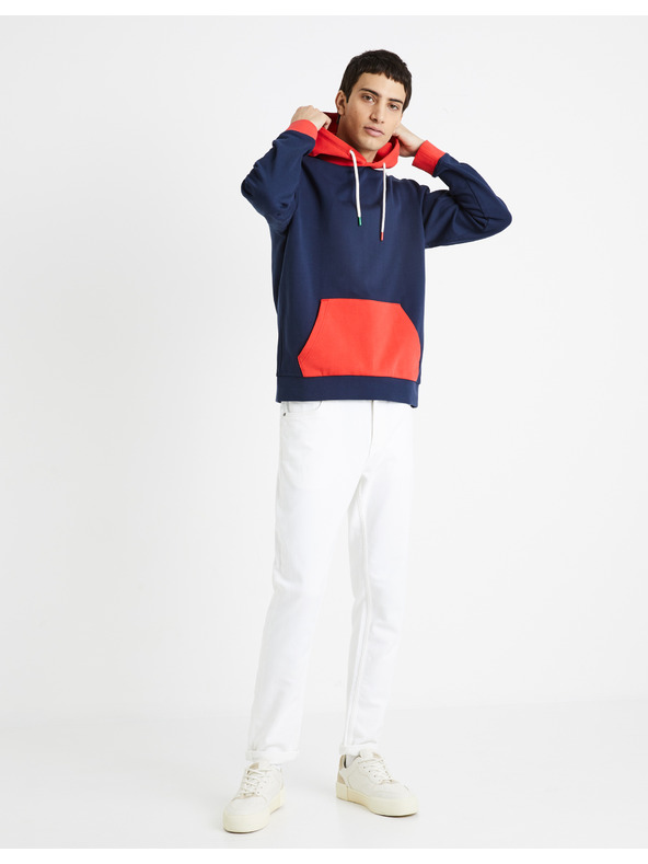 Celio Červeno-modrá pánska mikina Celio Demultico