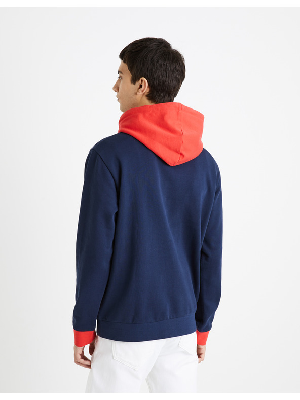 Celio Červeno-modrá pánska mikina Celio Demultico