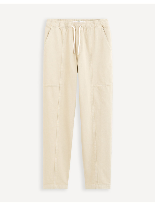 Celio Krémové pánske skrátené nohavice Celio Dorust