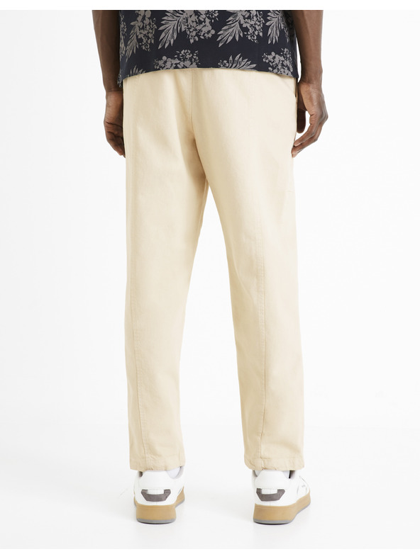 Celio Krémové pánske skrátené nohavice Celio Dorust