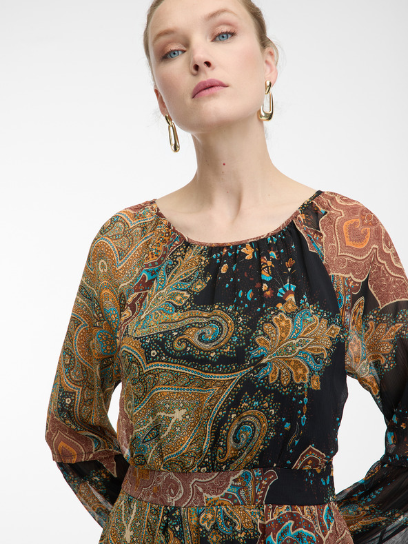 Orsay Čierno-hnedé dámske vzorované šaty ORSAY