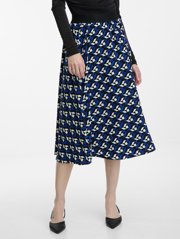 Orsay Modrá dámska plisovaná vzorovaná sukňa ORSAY