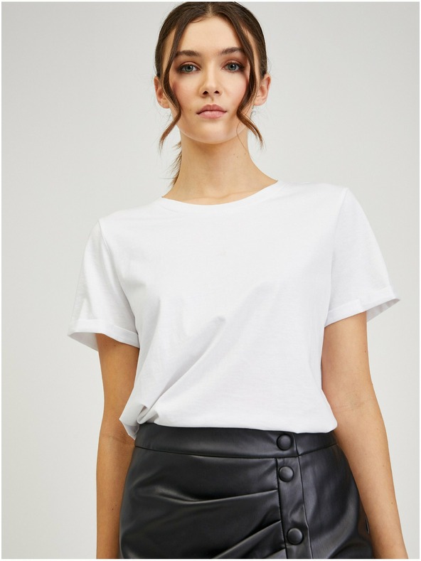 Orsay Čierna dámska koženková sukňa ORSAY