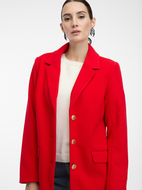 Orsay Červený dámsky kabát ORSAY