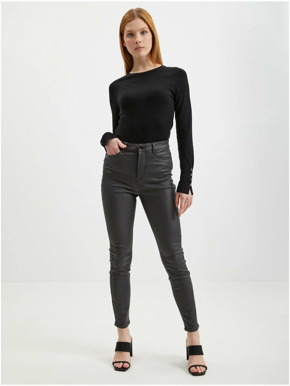 Orsay Šedé dámske koženkové nohavice ORSAY