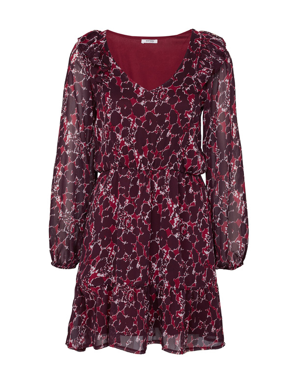 Orsay Bordové dámske vzorované šaty ORSAY