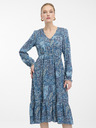 Orsay Modré dámske vzorované midi šaty ORSAY
