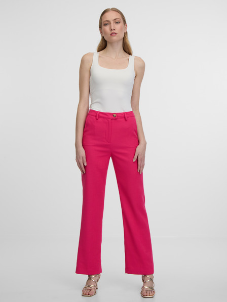 Orsay Tmavo ružové dámske nohavice rozšíreného strihu ORSAY