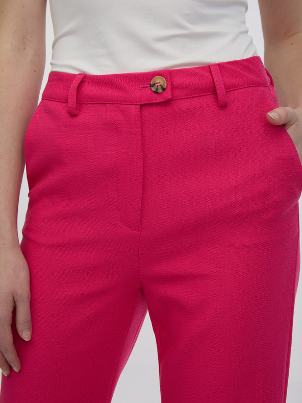 Orsay Tmavo ružové dámske nohavice rozšíreného strihu ORSAY