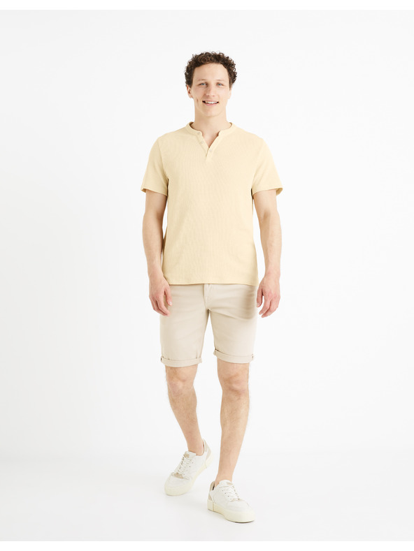 Celio Béžové pánske šortky Celio Mohitobm