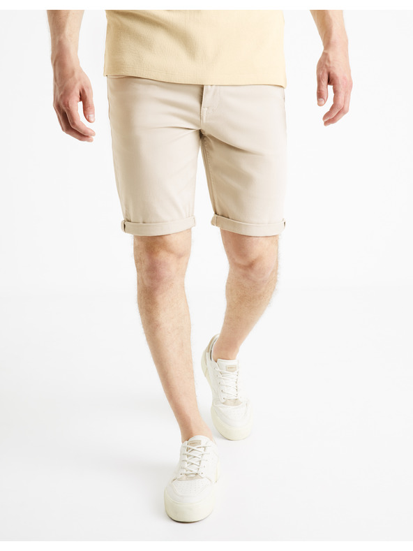 Celio Béžové pánske šortky Celio Mohitobm