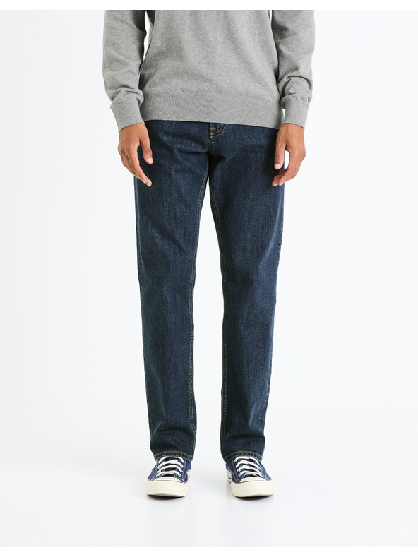 Celio Tmavomodré pánske džínsy pravidelného strihu Celio Fostones