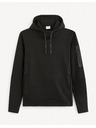 Celio Čierna pánska mikina s kapucňou Celio Geyokecap