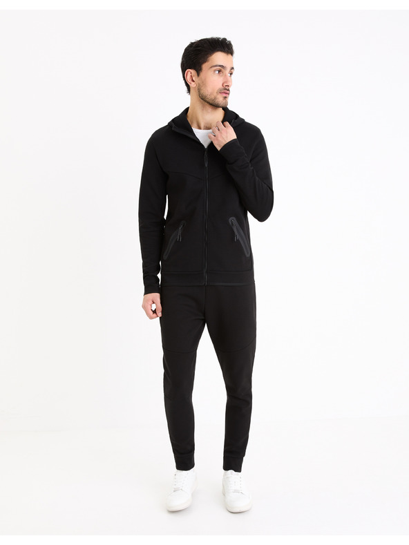 Celio Čierna pánska základná mikina Celio Genewyoke