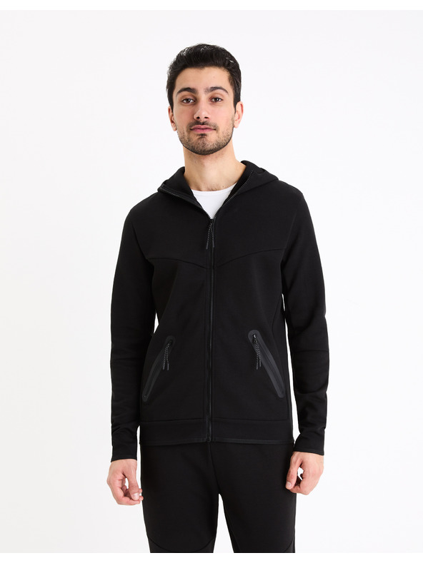 Celio Čierna pánska základná mikina Celio Genewyoke