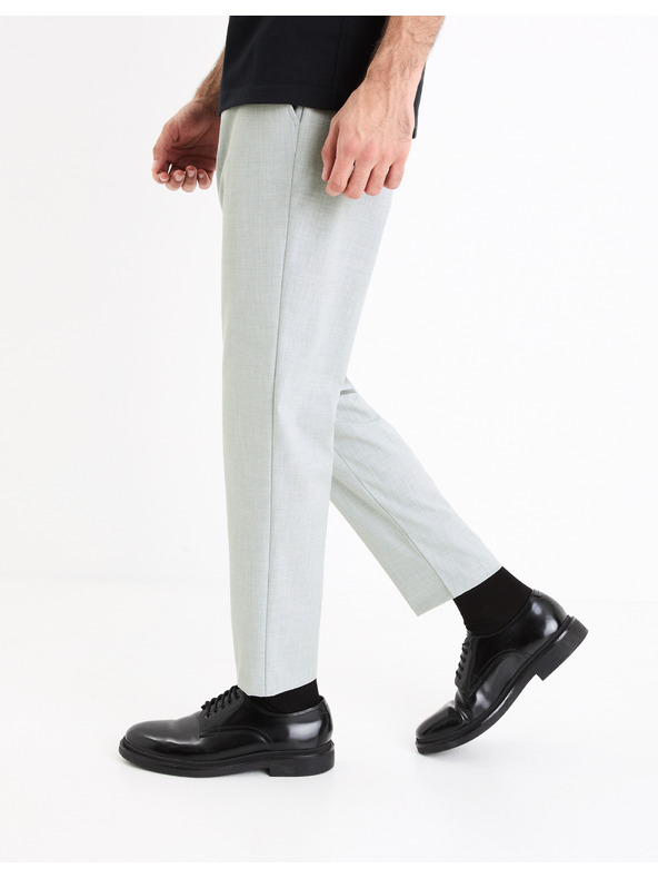 Celio Svetlošedé pánske skrátené nohavice Celio Cosmart