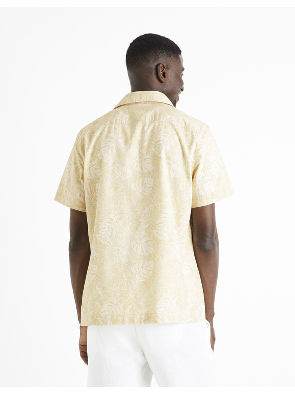 Celio Béžová pánska vzorovaná košeľa Celio Daprinti