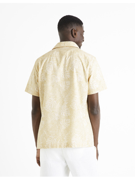 Celio Béžová pánska vzorovaná košeľa Celio Daprinti