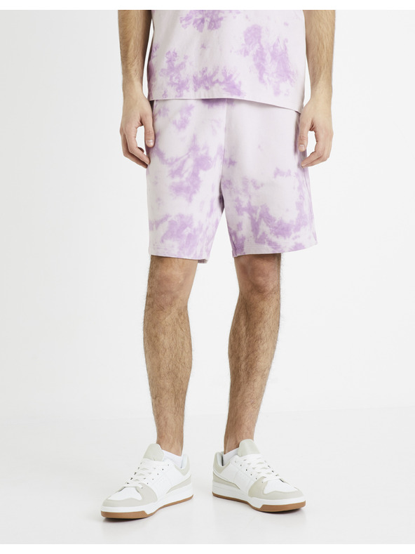 Celio Fialové pánske batikované tepláky Celio Doengame