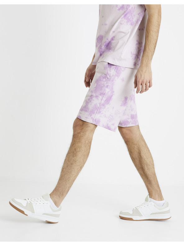 Celio Fialové pánske batikované tepláky Celio Doengame