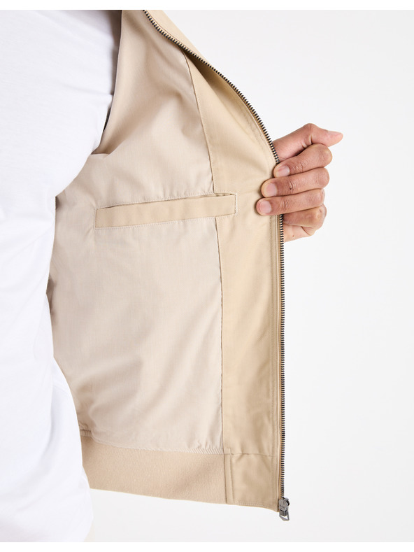 Celio Béžová pánska bombera Celio Gubavlna