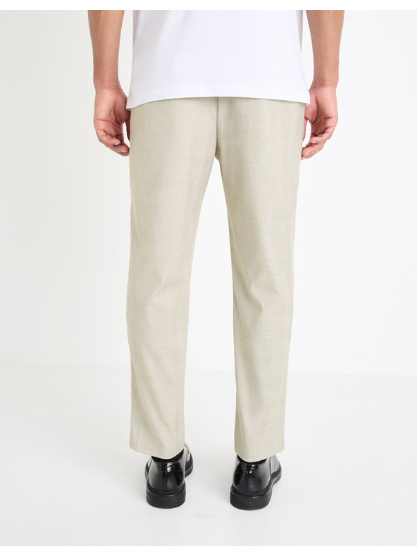 Celio Krémové pánske nohavice Celio Gocarre