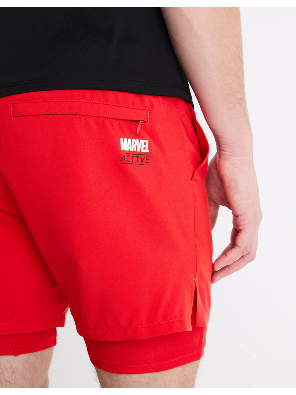 Celio Červené športové šortky Celio Marvel - Iron Man