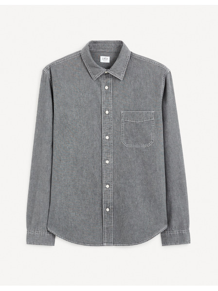 Celio Šedá pánska džínsová košeľa Celio Gagusti1