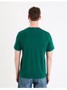Celio Tmavozelené pánske tričko Celio Gecircu
