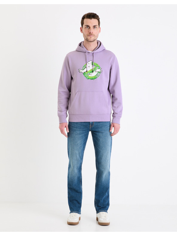 Celio Svetlofialová pánska mikina Celio Ghostbusters