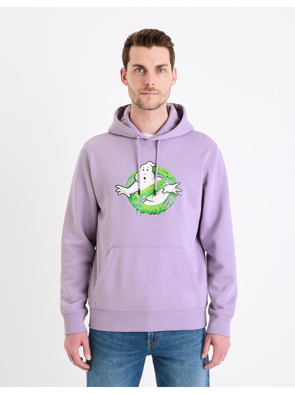 Celio Svetlofialová pánska mikina Celio Ghostbusters