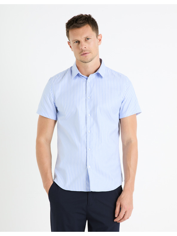 Celio Svetlomodrá pánska pruhovaná košeľa Celio Fasanuremc